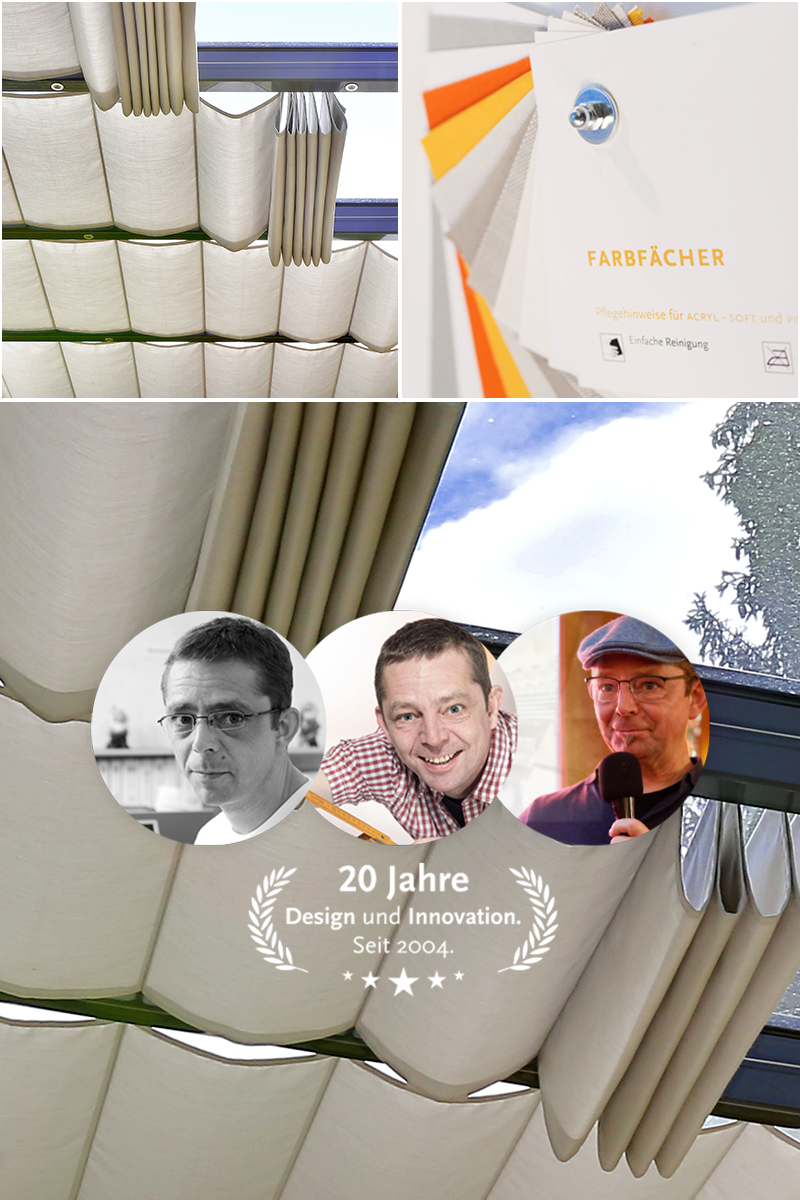 Vorteile der SPANNMAXXL-Design-Wolkenbahnen mit hochwertigen Materialien: Edelstahl, Polyamid und Acryl-Textil aus Deutschland