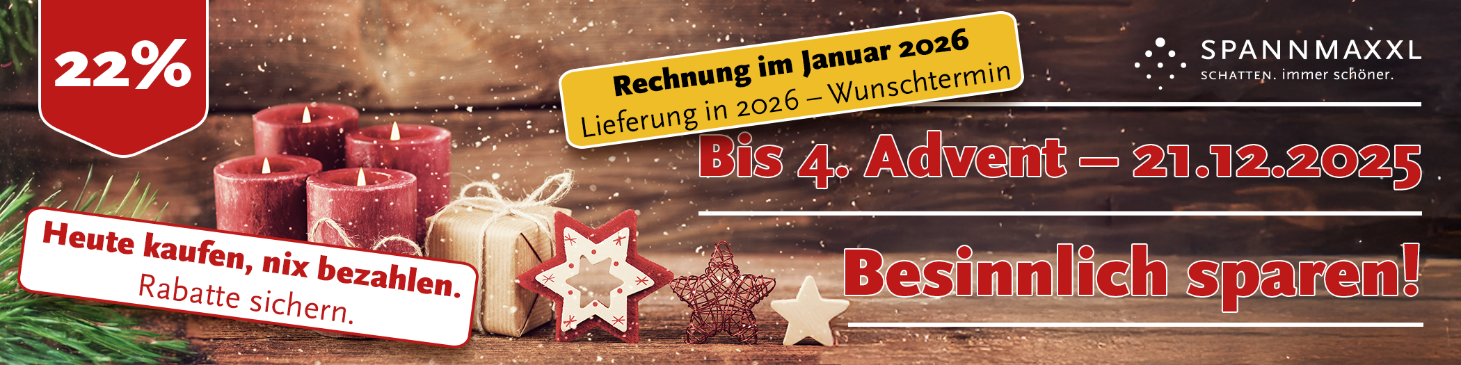 SPANNMAXXL - Bis 4. Advent: 22% sparen – Projekt 2026