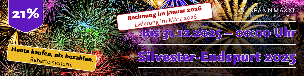 21% Rabatt bis 31.12.2025 – Sysvester-Aktion