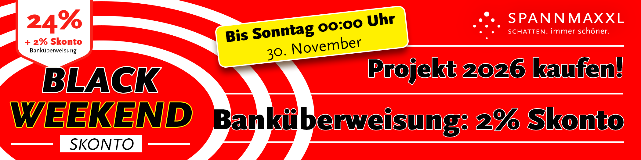 BLACK Weekend mit 24% Rabatt bestellen + 2 %  SKONTO