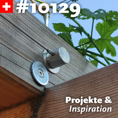 Pergola-Markise-mit SPANNMAXXL-Wolkenbahn mit passgenauen Edelstahl-Spannseilen und gefrästen Massiv-Edelstahlzylindern