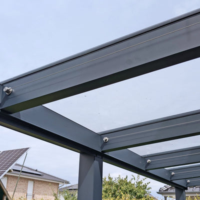 assgenaue Edelstahlseite im Komplett-set auf maß für Beschattung und Sonnenschutz SPANNMAXXL-Wolkenbahn