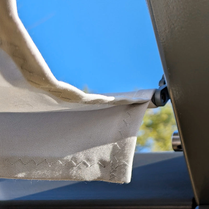 Volant als Abschluss der Wolkebnbahn mit Zick-Zack-Naht