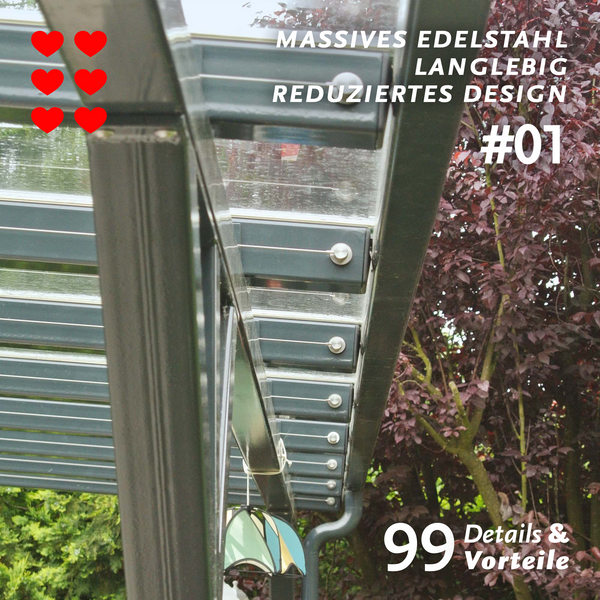 Pergola-Markise-PSXL-Vorteil-Nummer 01 –– Massive Edelstahlzylinder für einfache Monta-ge in Pergola-Dach aus Aluminium-Holze-oder-Stahl