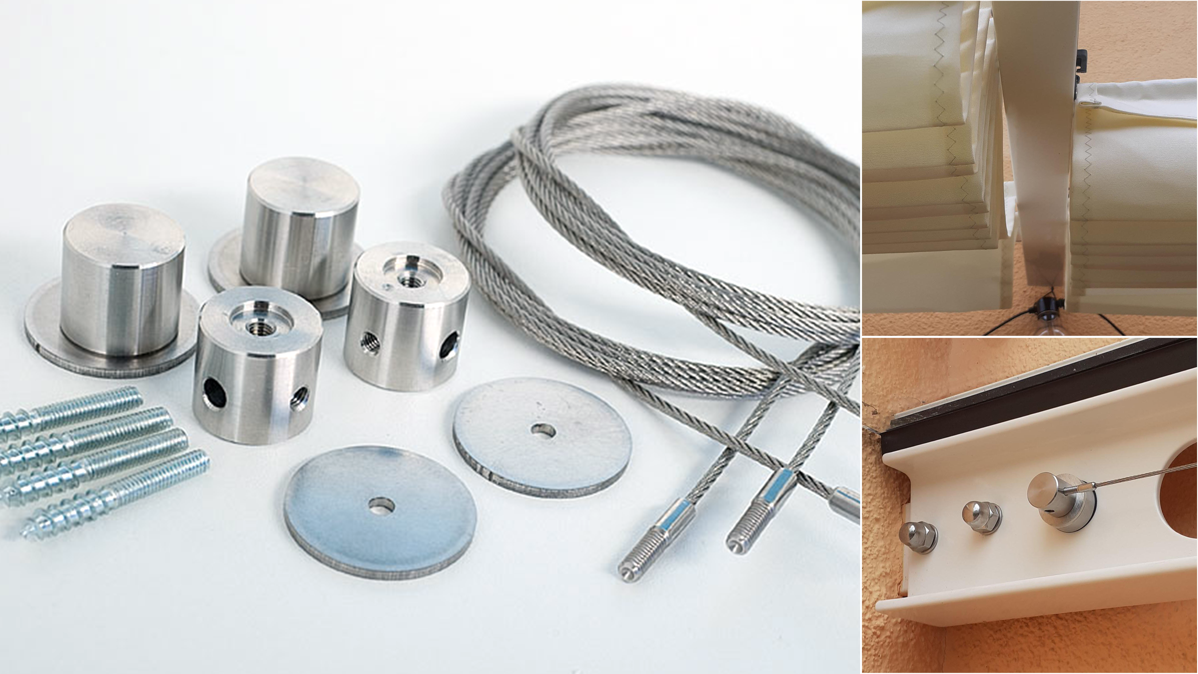 Wintergarten-Beschattung-Spannseil-Set mit Zylindern