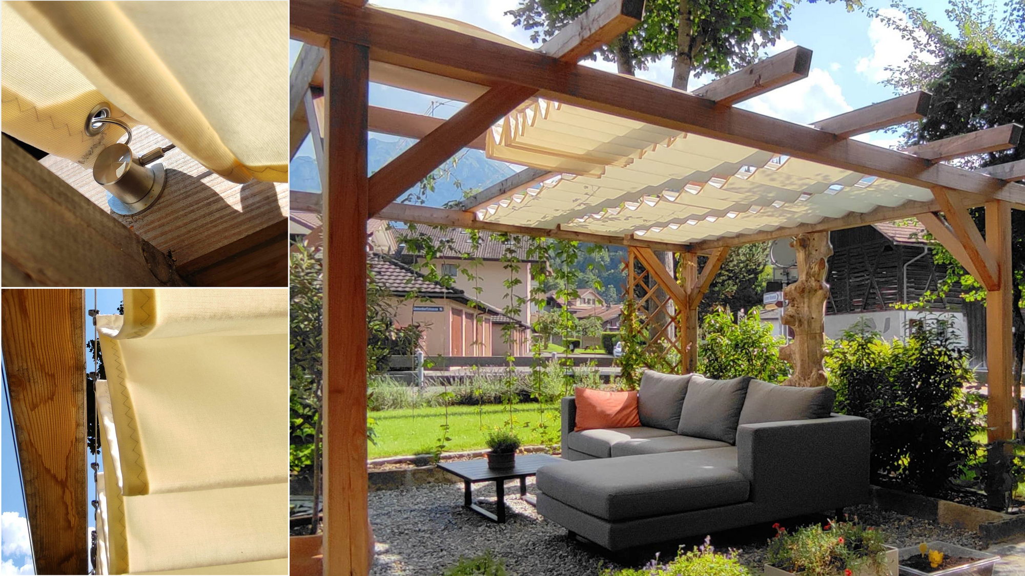 Seilspannmarkise in Seilspanntechnik für Pergola und terrassendach mit langlebigen Vorteilen
