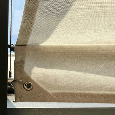 Langlebigkeit und beste Verarbeitung sind sichtbar in Details der Manufakturarbeit – Vorteil 05 der Pergolamarkise PSXL von SPANNMAXXL